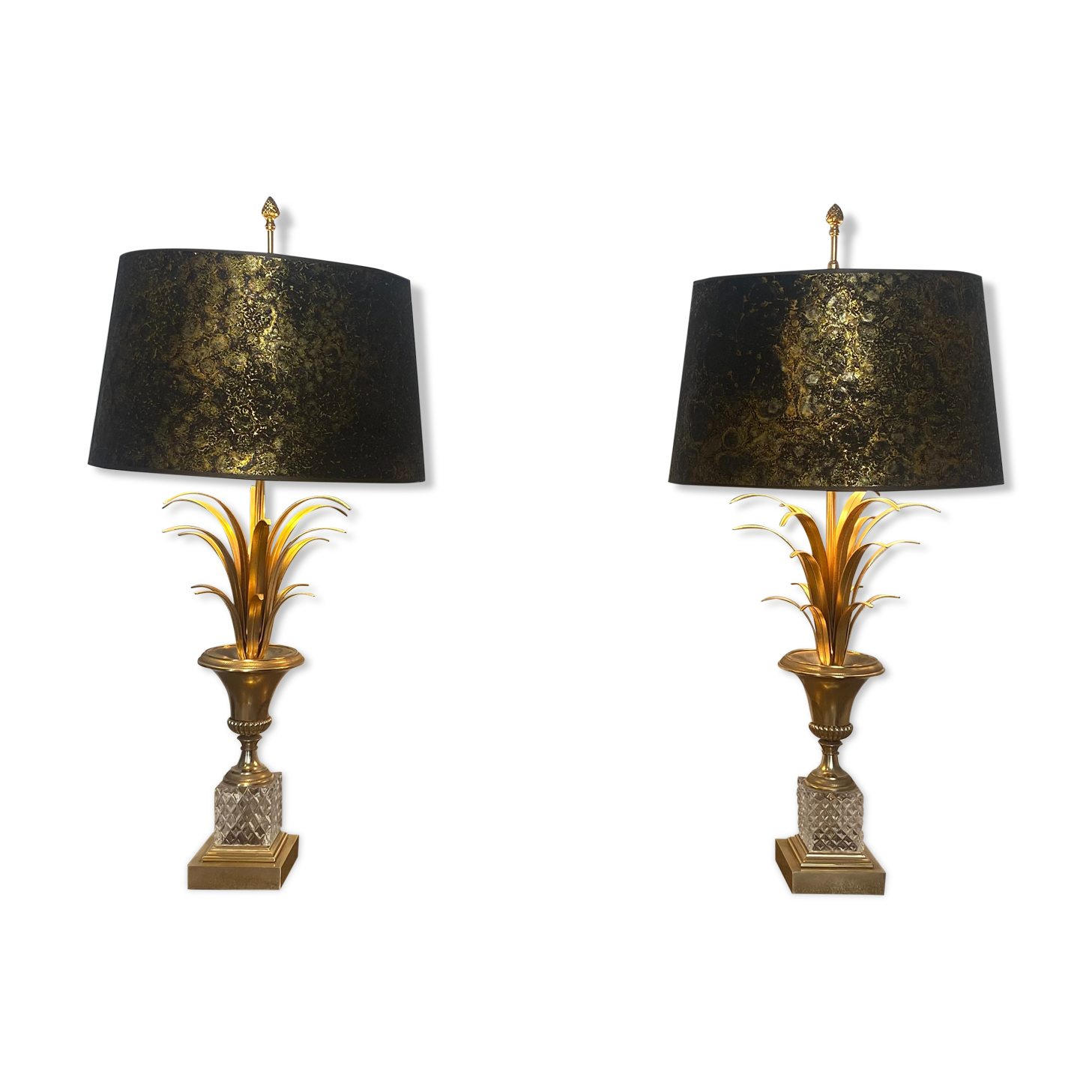 Paire de lampes Palmier - Ananas de Boulanger, Belgique, 1970