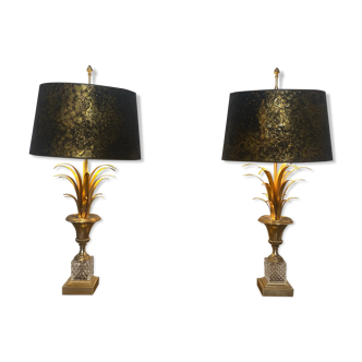 Pair of Palm lamps - Baker's pineapple, Belgium, 1970