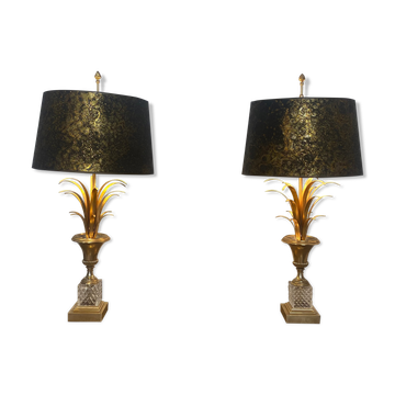 Pair of Palm lamps - Baker's pineapple, Belgium, 1970