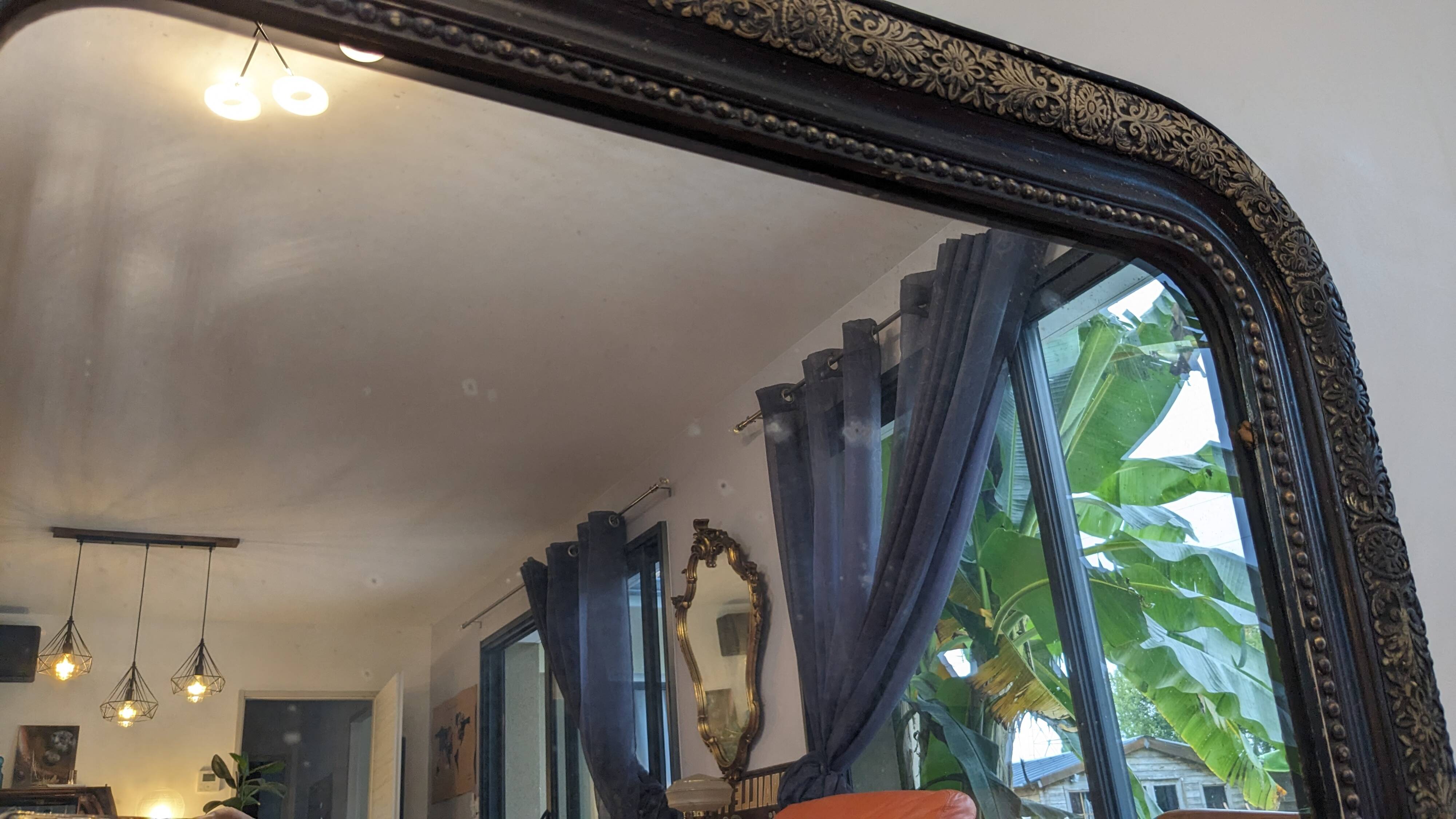 Louis Philippe black and gold mirror 108 x 77 cm