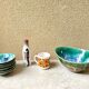 Salad bowl dessert service & 8 ramekins sandstone from the vintage Morvan 70s