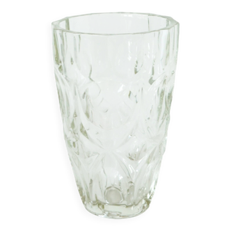 Large molded glass vase, Art Deco, 1930 - 20 x 14 cm