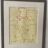 Lithograph, Long Live the Track, Jean Cocteau