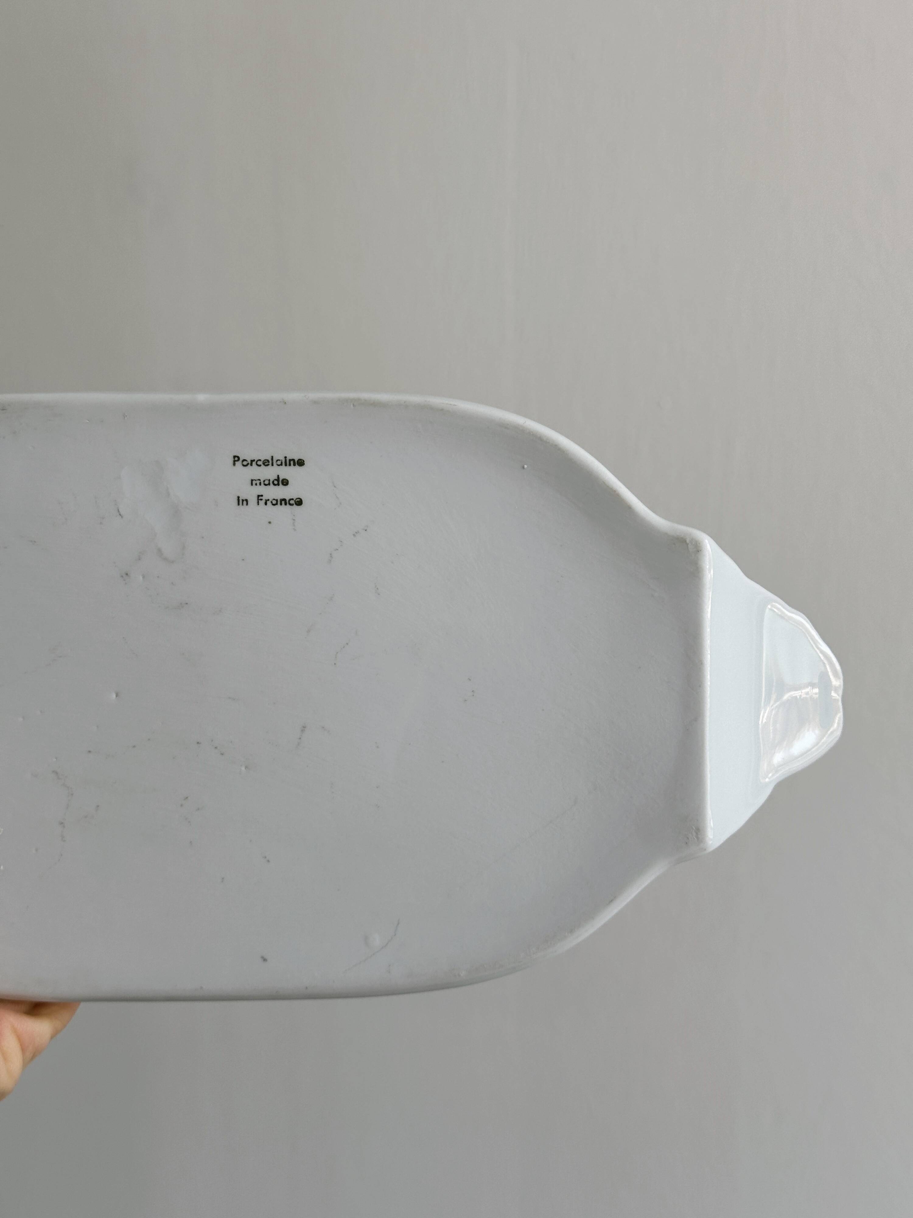 White porcelain foie gras dish