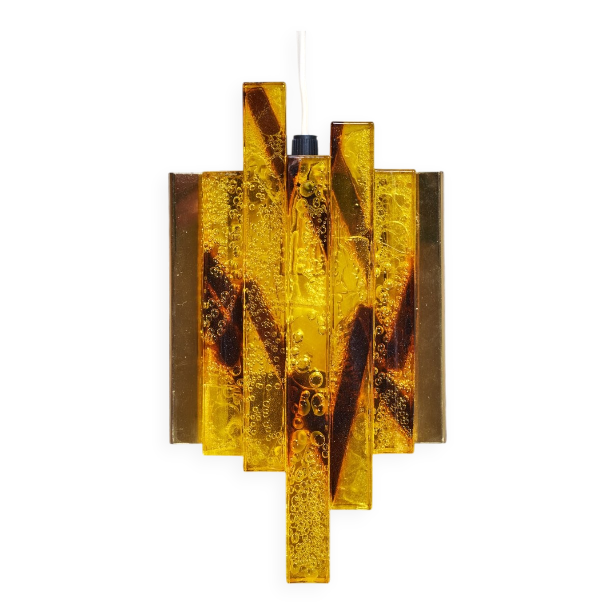 Mid-Century Crystal Glass Wall Lights, Denmark, Set of 2