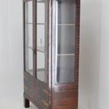 1930s art deco palisander and glass cabinet , czechoslovakia