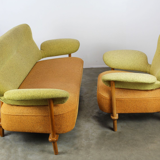F109 lounge furniture with armchair and matching sofa by Theo Ruth for Artifort 1950