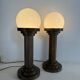 Lampes colonnes bronze Art Déco