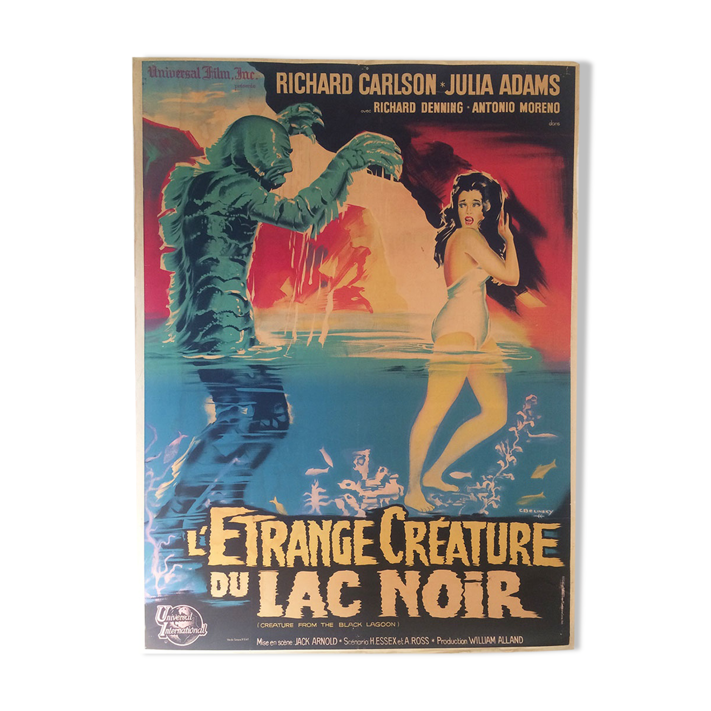 Original French poster the strange creature of the black lake, by constantin belinsky