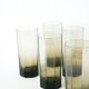 Set of 6 octagonal Long Drink glasses, smoked glass, design, 1970 - 15