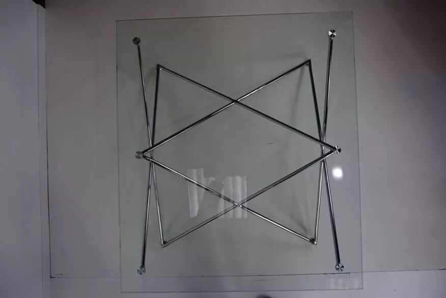 Table basse chrome et verre
