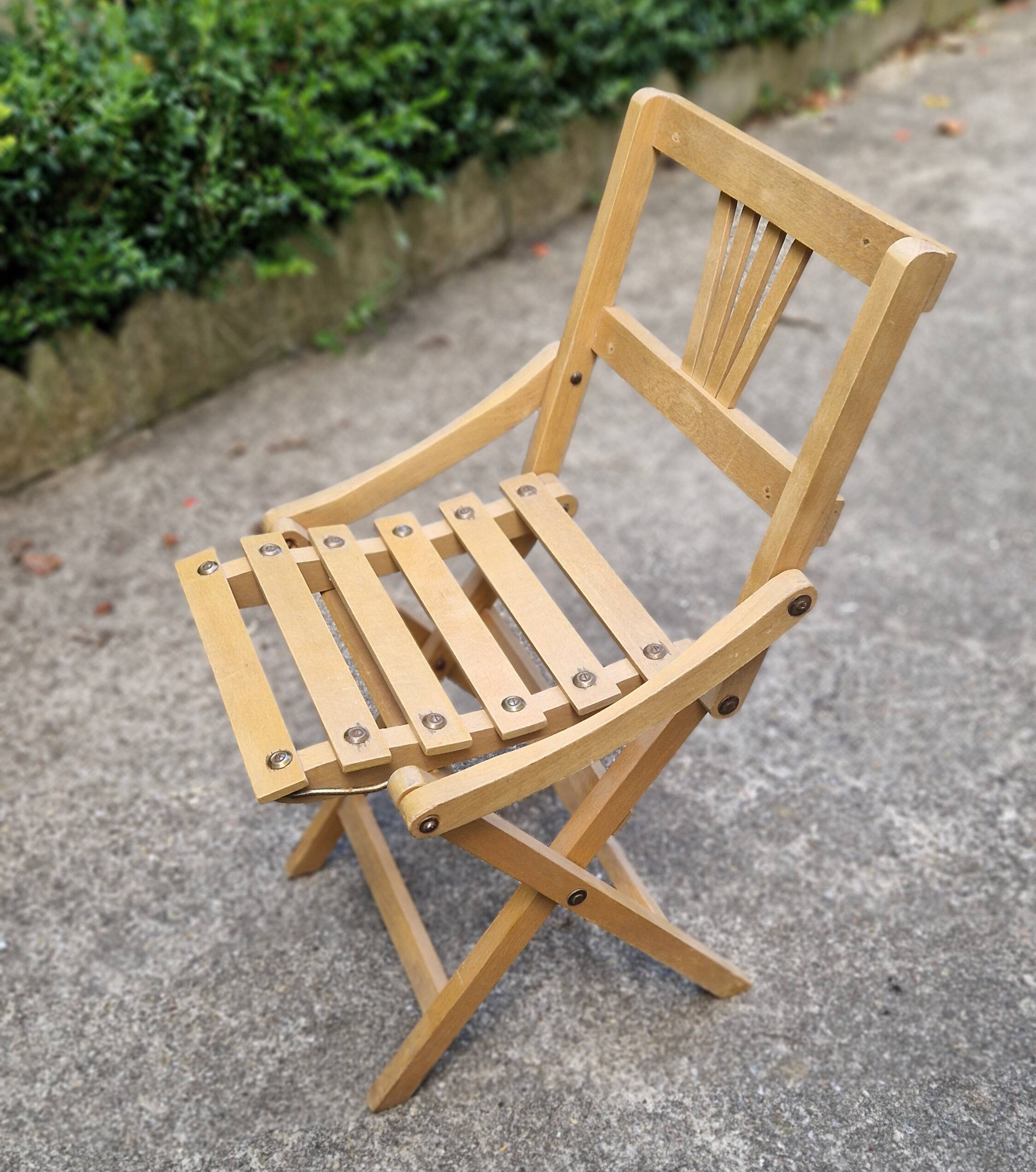 Small folding wooden child's chair, 1950s