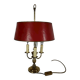 Brass bouillotte lamp with red lampshade, Louis XVI – XXth style