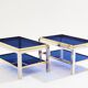 Pair of Flaminia chrome brass side tables by Willy Rizzo 1970