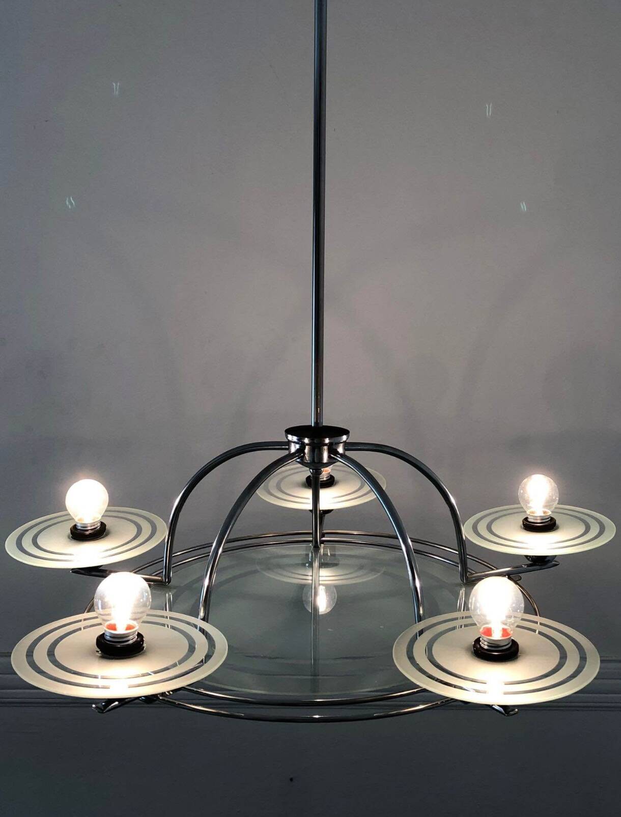 Art Deco ceiling lamp from France. 40's.