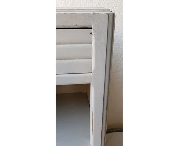 50's wooden and light marble bedside