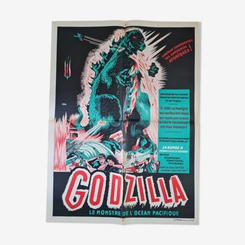 Affiche litho godzilla des années 50