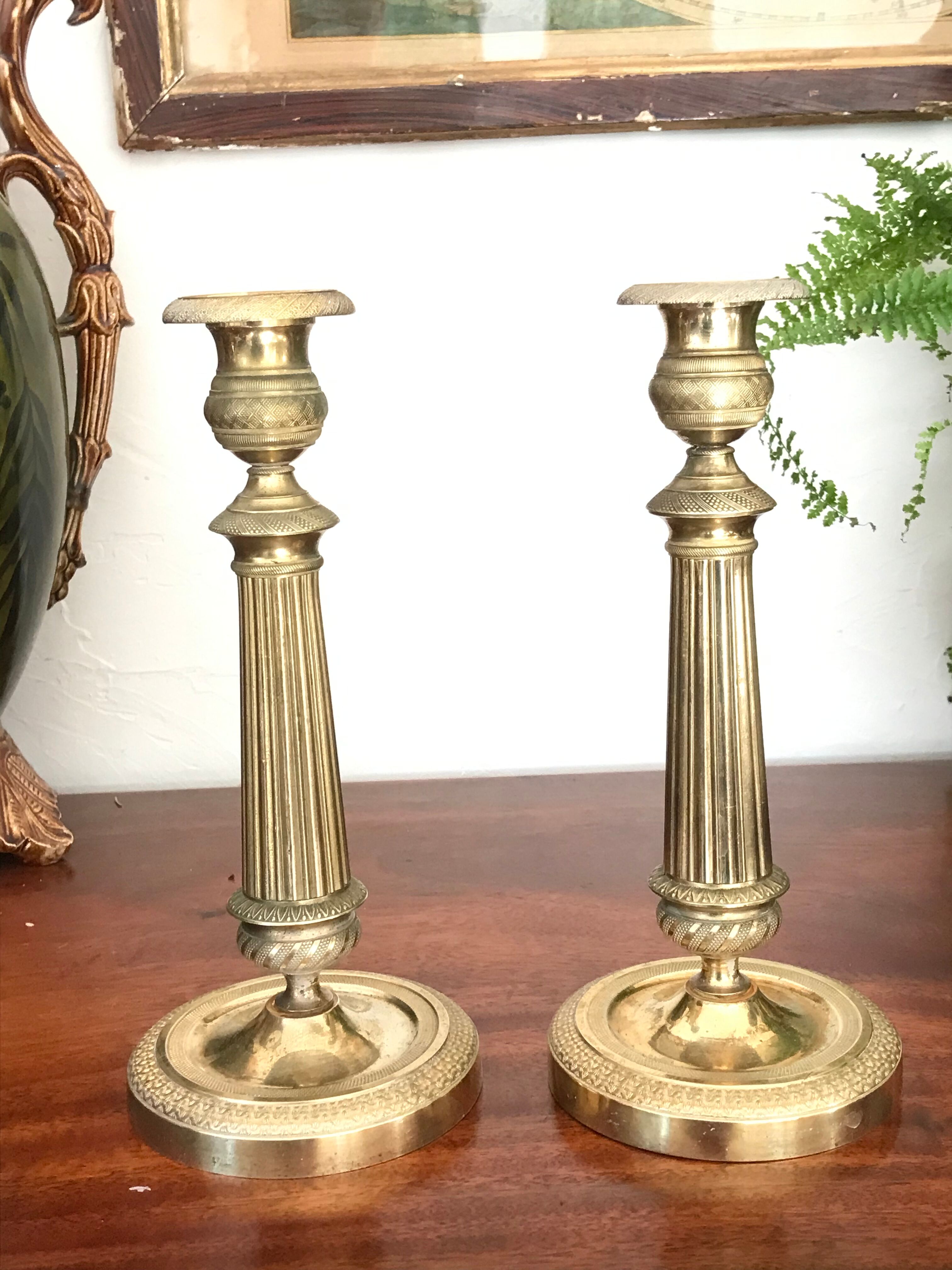 Pair of candle holders XIXeme