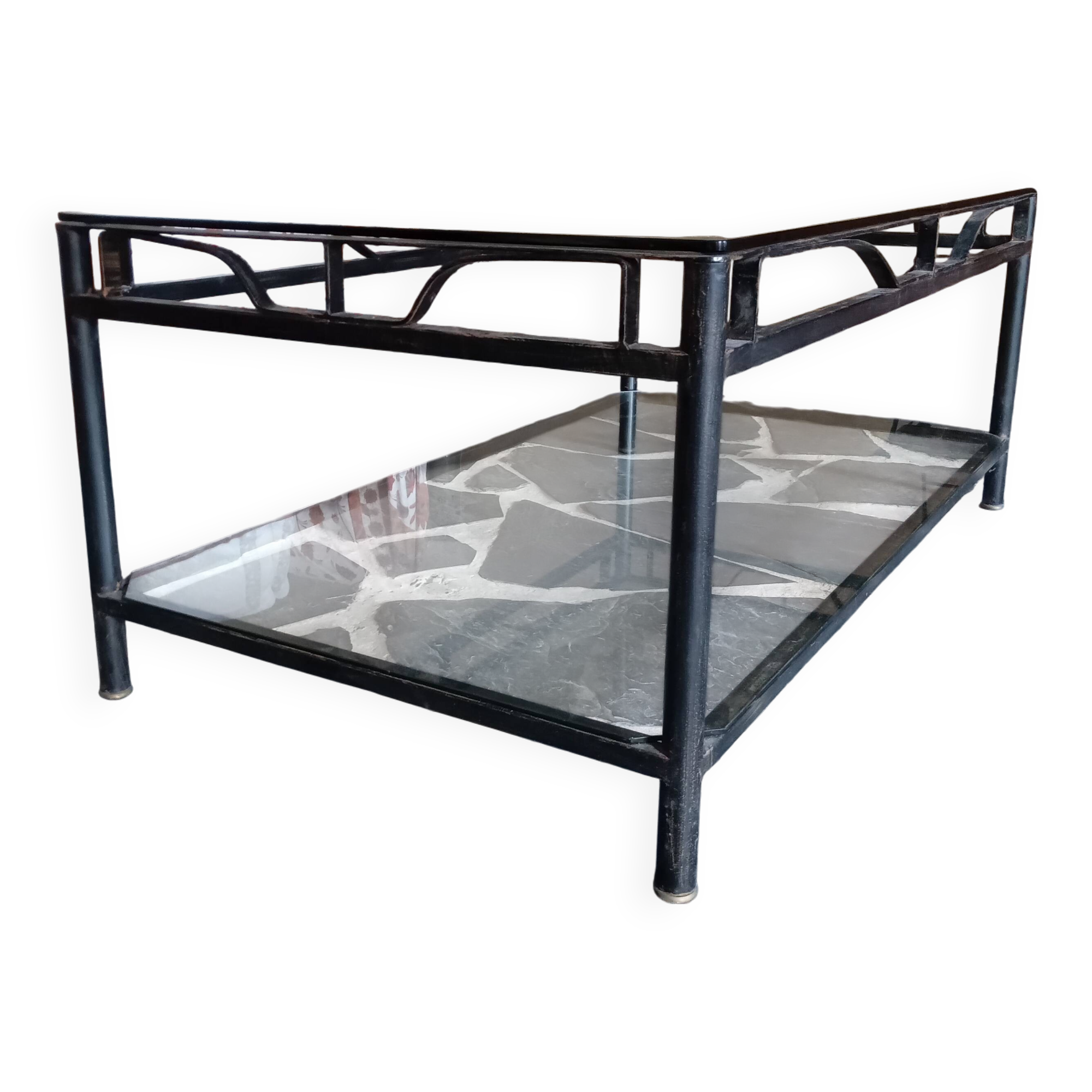 Table basse verre et fer