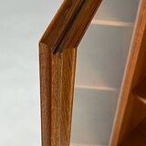 Vintage Teak Highboard Shelf Display Cabinet by Omann Jun 60s Danish Design