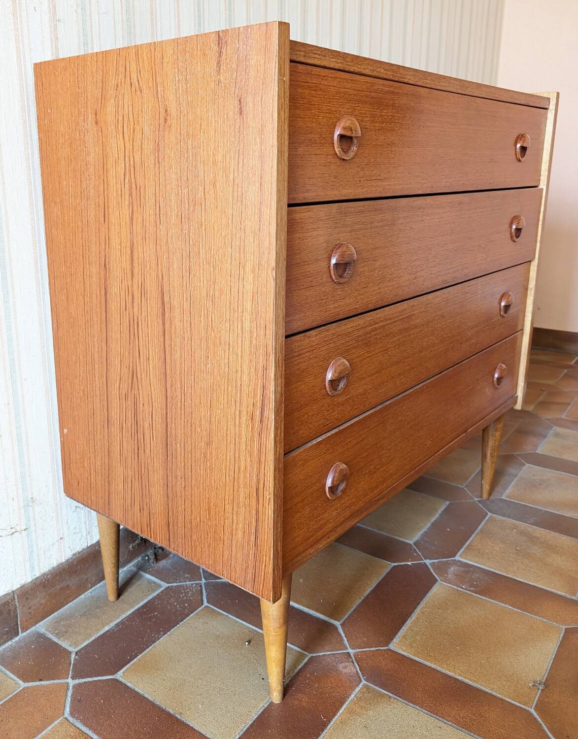 Scandinavian vintage teak chest of drawers 1960s