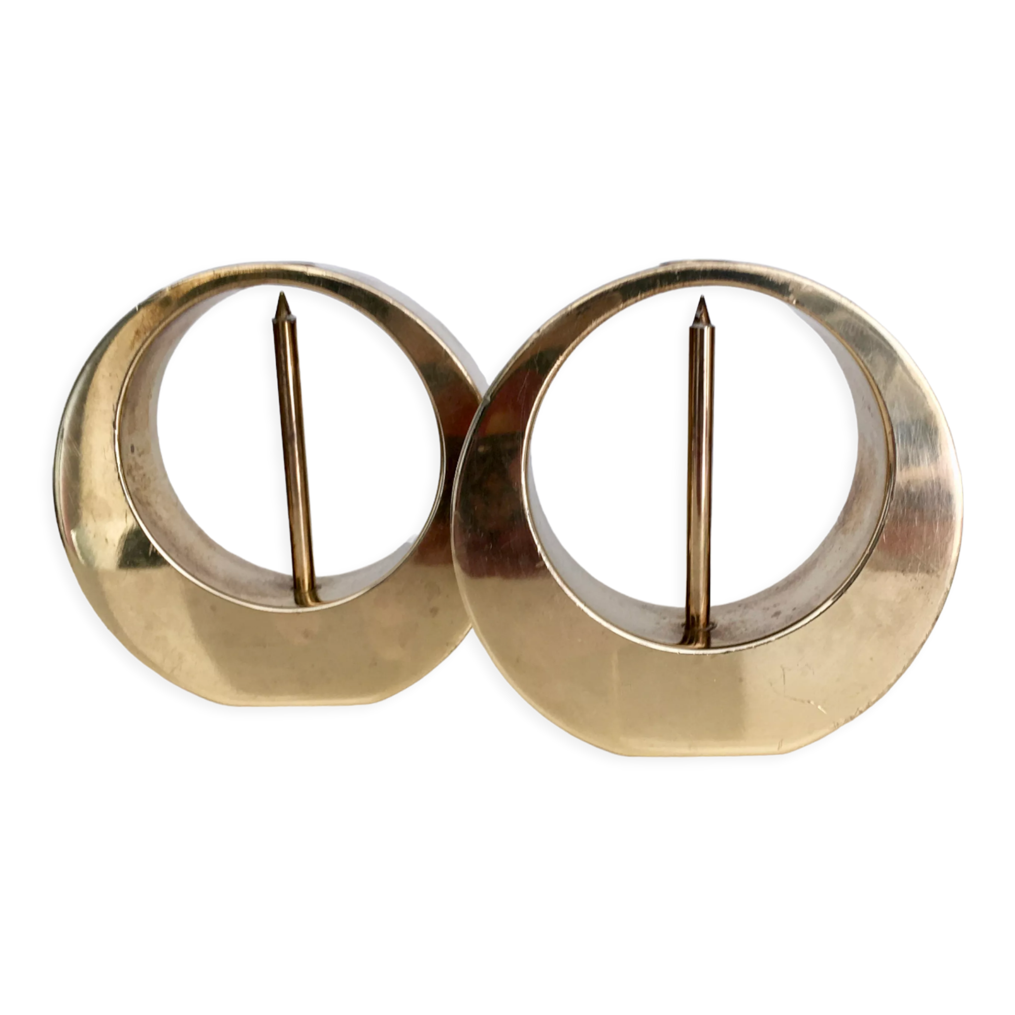 Pair of brass candle holders, Kolback