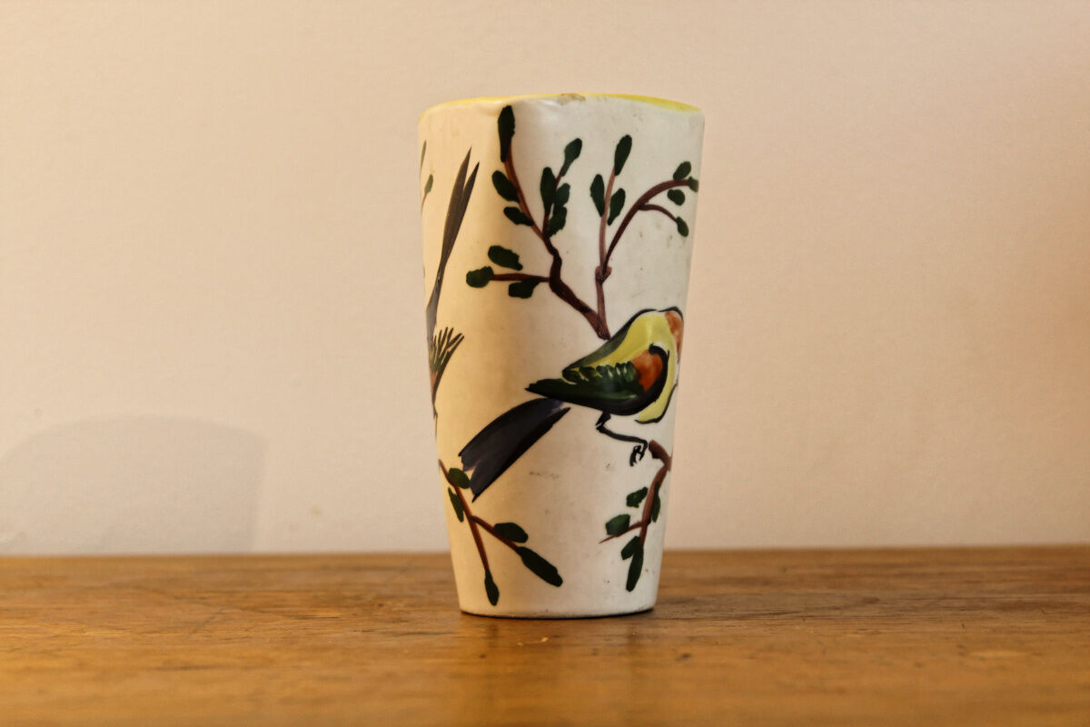 Vase Vallauris signed, birds