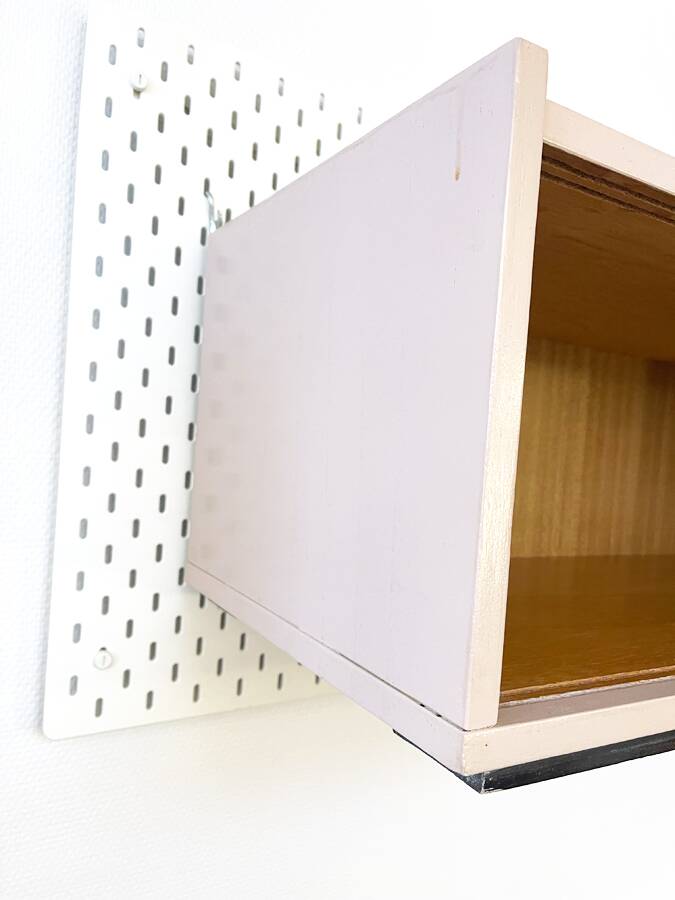 Pink glass wall bookcase, 1960