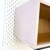 Pink glass wall bookcase, 1960