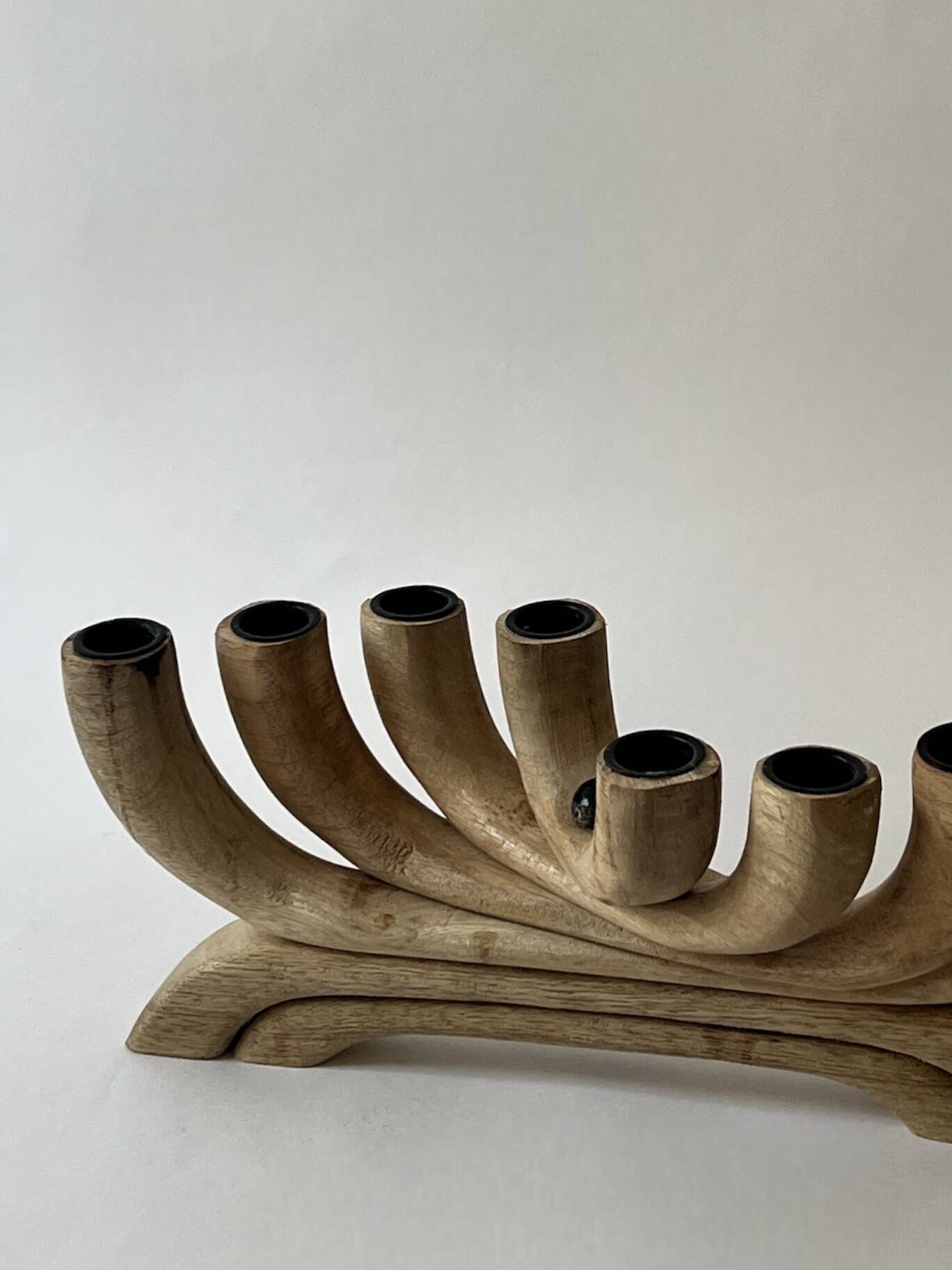 Scandinavian wooden candle holder, Denmark 1970s.