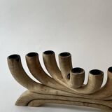 Scandinavian wooden candle holder, Denmark 1970s.