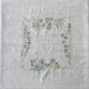 Square tablecloth embroidery naïve hand multicolored - linen threads - 110x110 cm