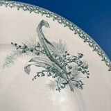Large Antique Ironstone Dish - Lily of the Valley Ste Amandinoise Decor, Early 20th Century