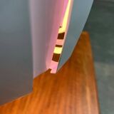 Metal pendant lamp and prism model in white mid-century by Werner Schou for Coronell Elektro, Denmark, 1960s.