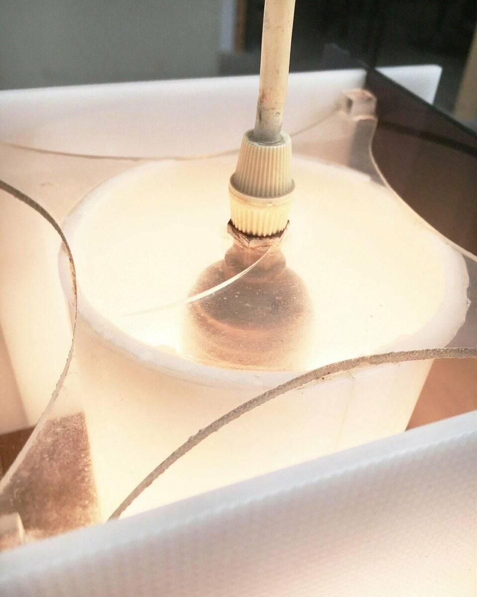 Mid-century space style acrylic cube pendant lamp, 1960s