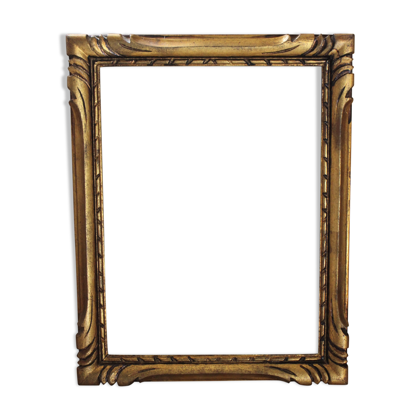 Cadre bois doré décors courbes