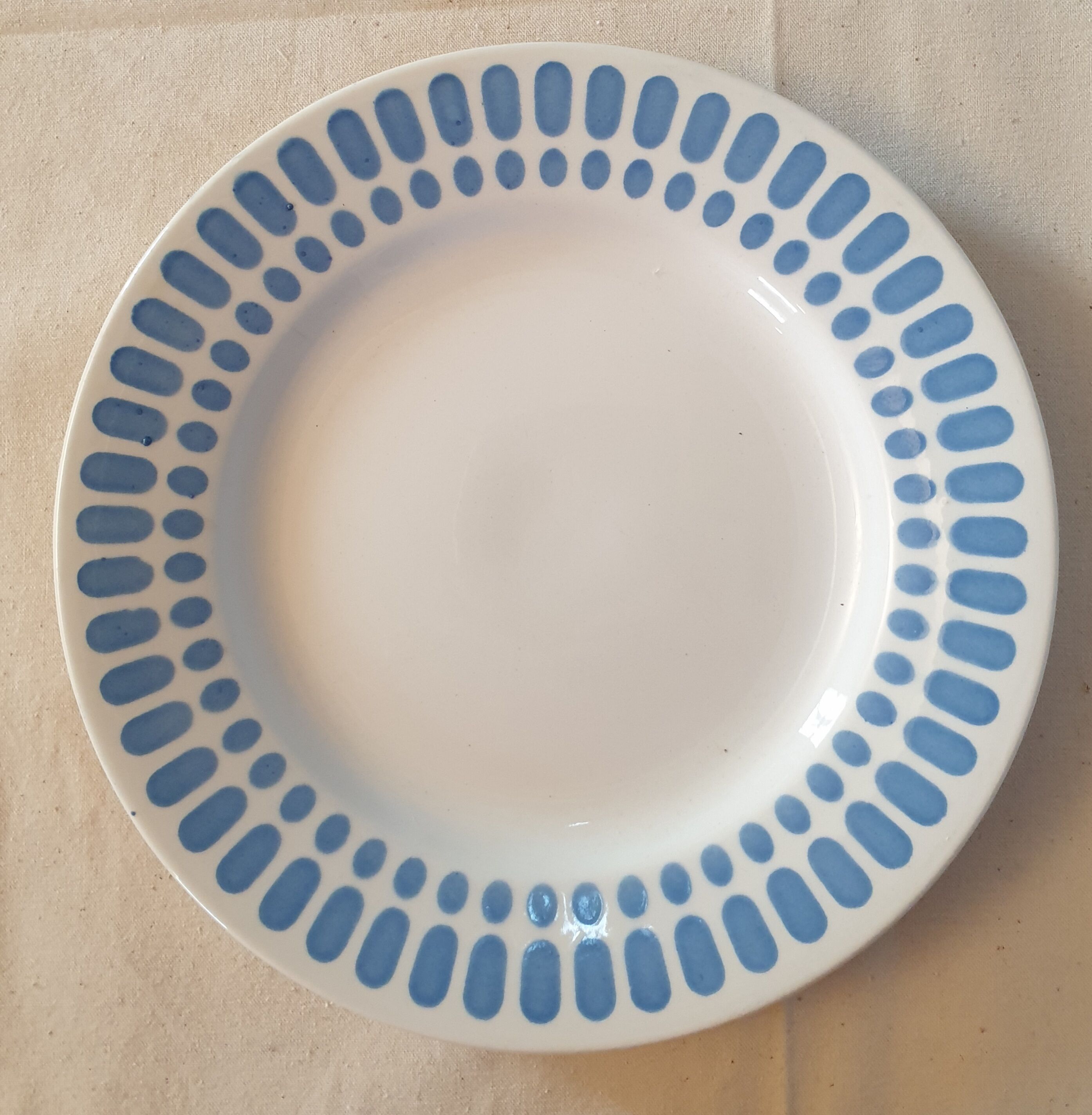 Suite of 5 flat plates Digoin Saarguemines