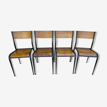 Lot de 4 chaises d'école Mullca 510