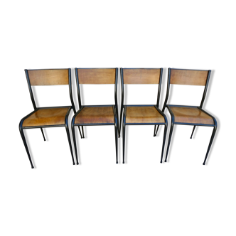 Lot de 4 chaises d'école Mullca 510