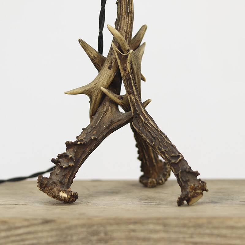 Set of Folk Art antler table lamps