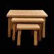 Trio of Brutalist nesting tables in solid oak – 1960s/70s