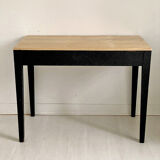 Blackened wood desk varnished tray