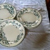 9 flat earthenware plates motif Herbarium and Salins