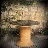 Bamboo rattan table from the 60s and 70s