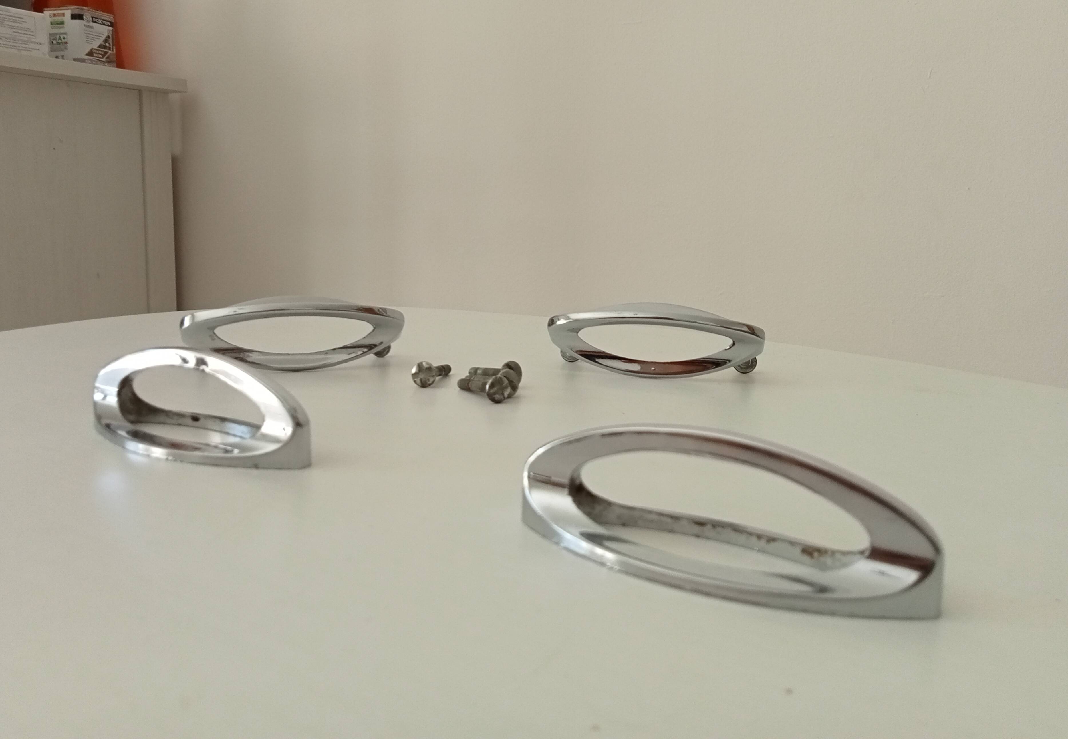 Set of 4 vintage brass furniture handles
