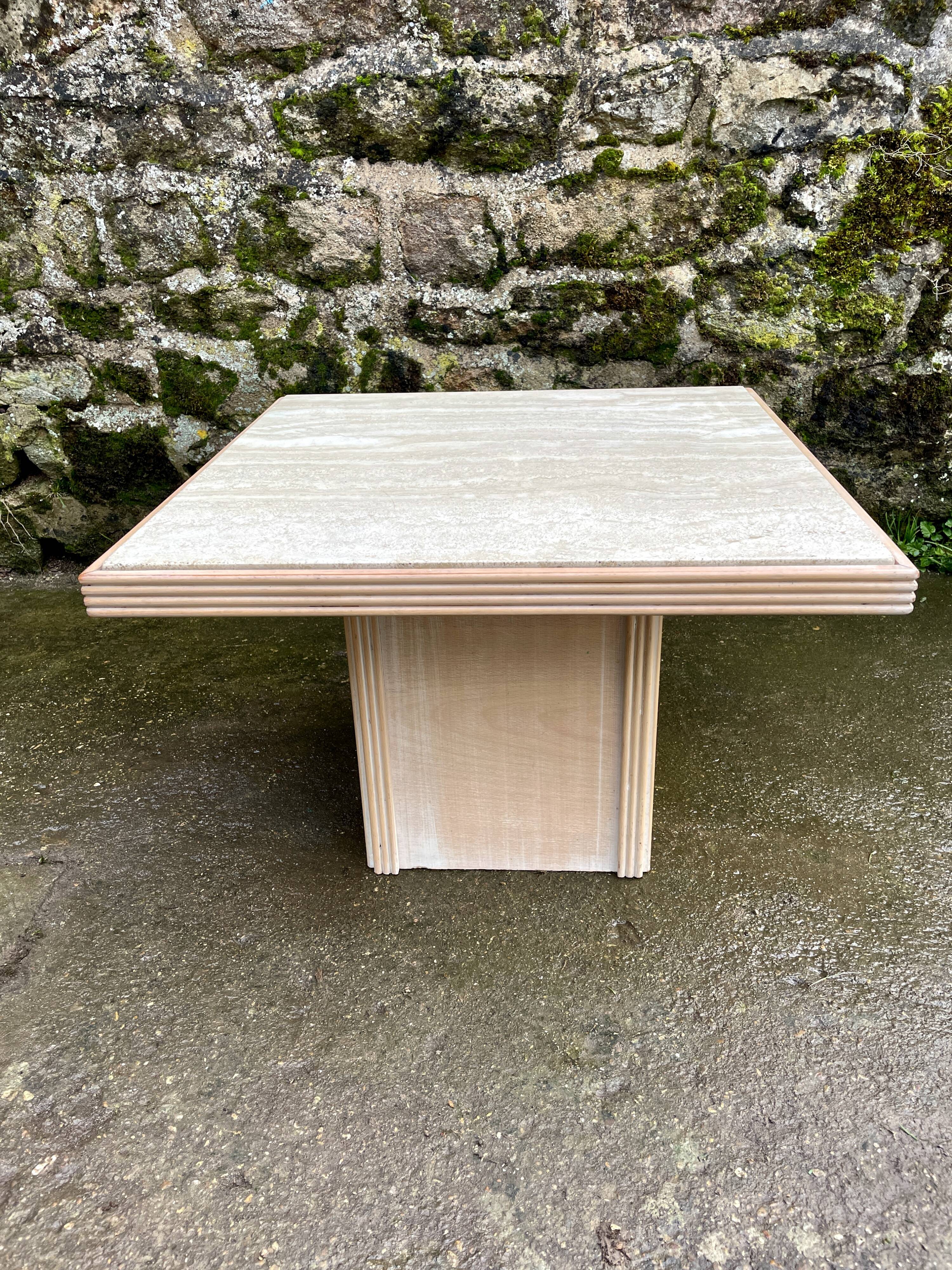 Roche Bobois travertine coffee table, 1980