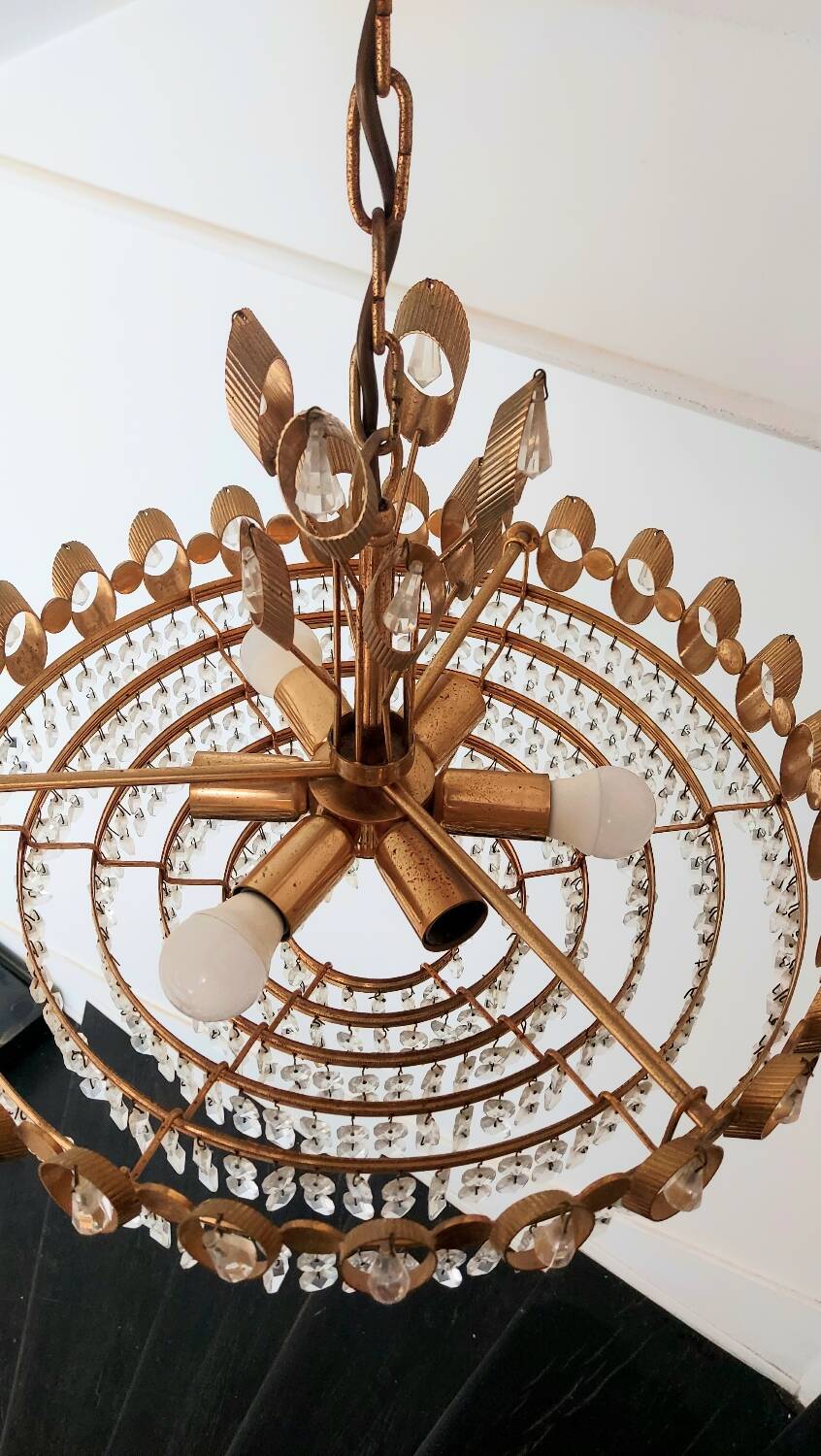 Palwa Chandelier (Palme & Walter) – Gold-plated brass & real cree