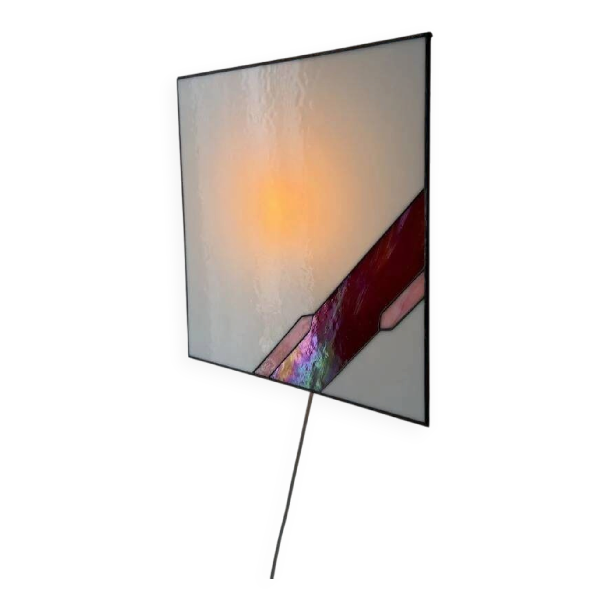 Architectural stained glass wall lamp with textured glass