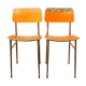 Pair of orange Formica "Tublac" chairs