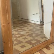 Very large mirror in antique pine.